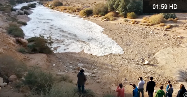 Чудо природы — за пару минут в пустыне появилась река!