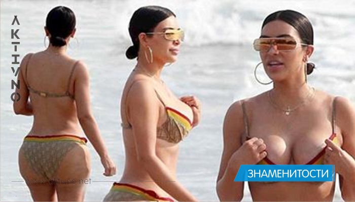 Вот пляжные фото 36 летней Ким Кардашьян! Ее формы поражают! 