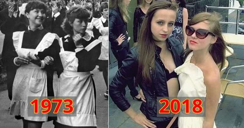15 фото о том, как изменились платья выпускниц за последние 40 лет