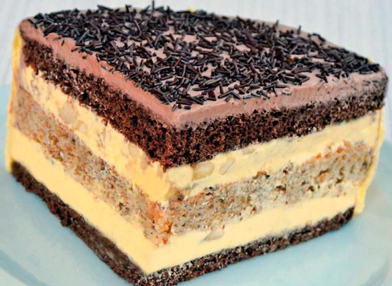 Рецепт шоколадно орехового торта с нежнейшим кремом «Огни Парижа»